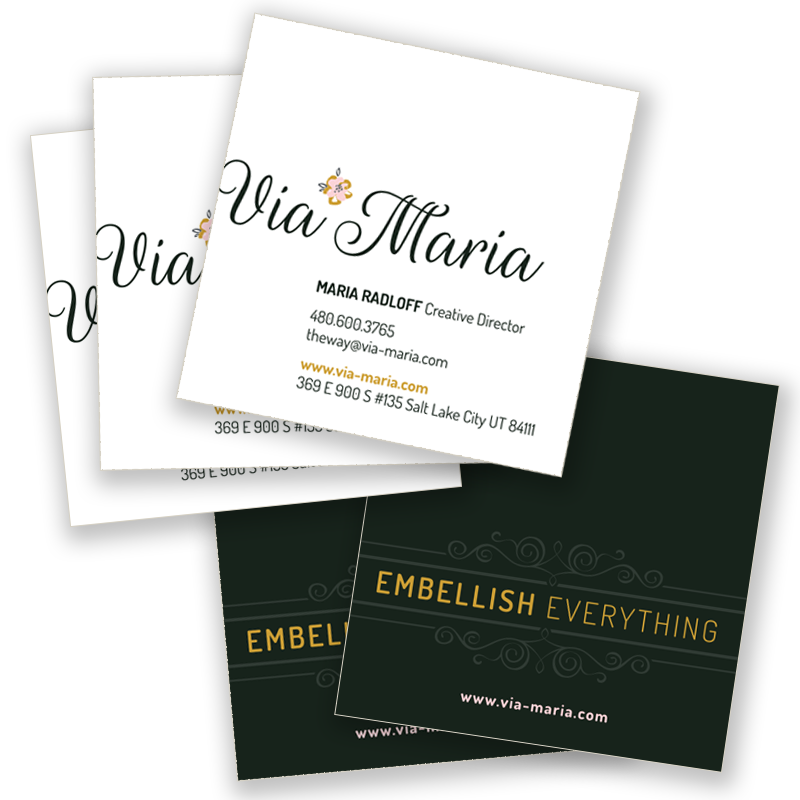 Via Maria business card designs